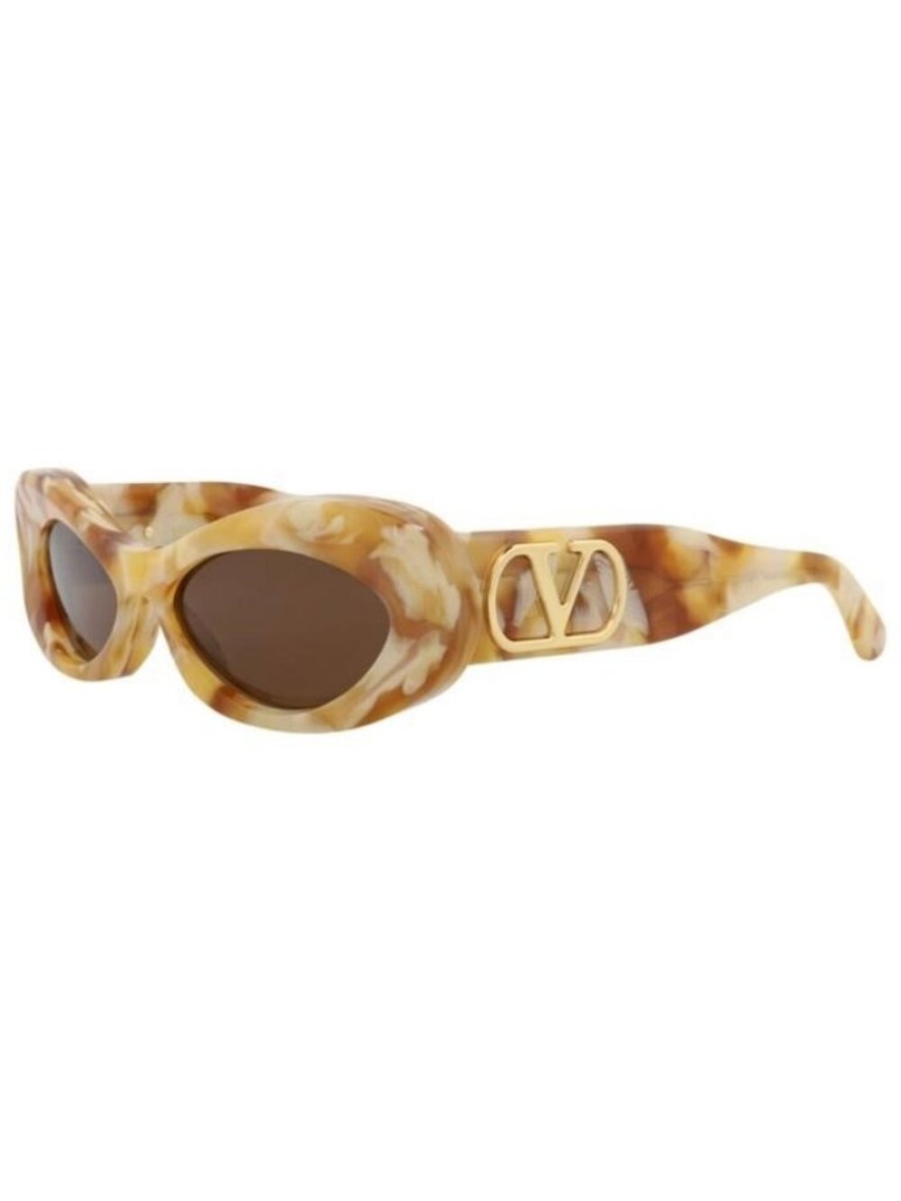 New Valentino Womens Round/Oval Marble Marble Brown Fashion Designer Sunglasses